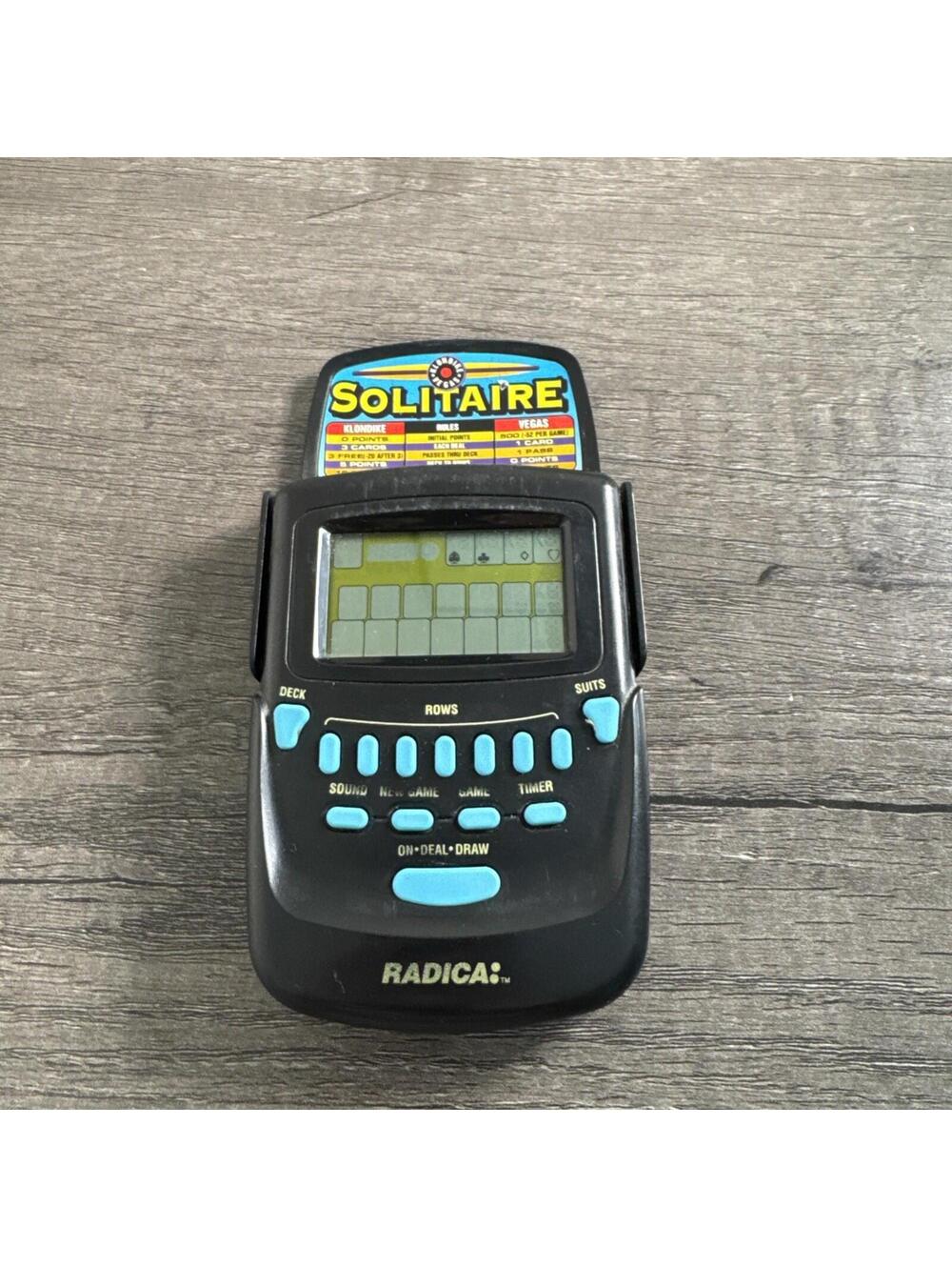 Radica Solitaire Klondike Vegas Electronic Handheld Model 3620 Tested Works